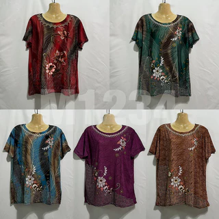 เสื้อยืดแขนสั้น ลายดอก ผ้านิ่มใส่สบาย มีหลายลายหลายสี