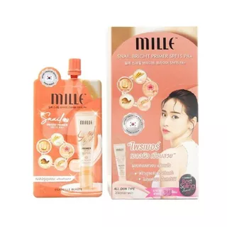 (แบบซอง) MILLE Snail Bright Primer มิลเล่ สเนล ไบร์ท ไพรเมอร์ ขนาด 6 กรัม