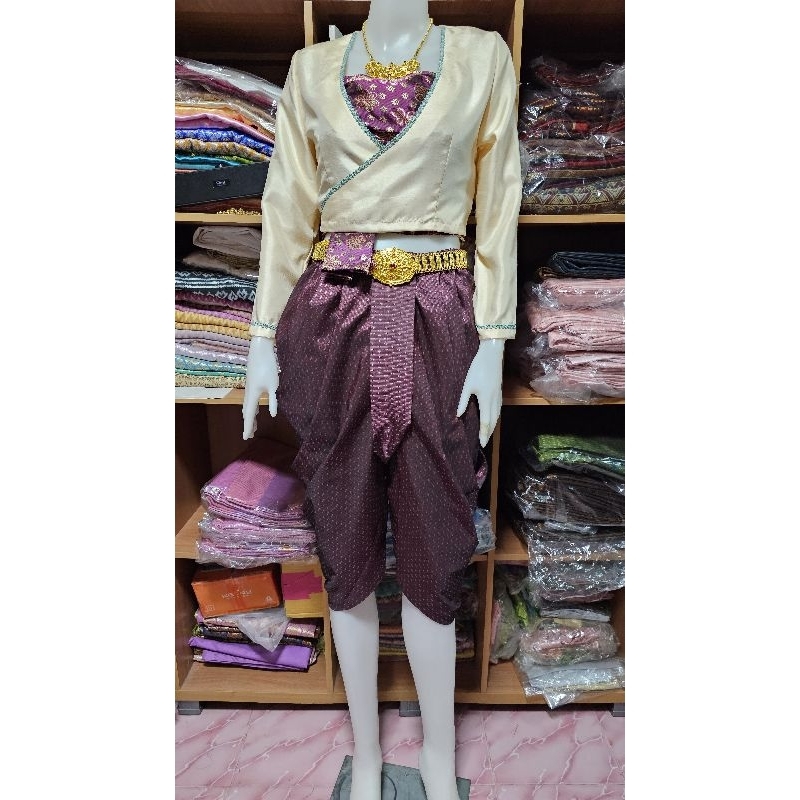 ชุดไทยแม่พุฒตาล(โจง+เสื้อ+สไบ)(ไม่รวมเครื่องประดับ) - รูปที่ 3