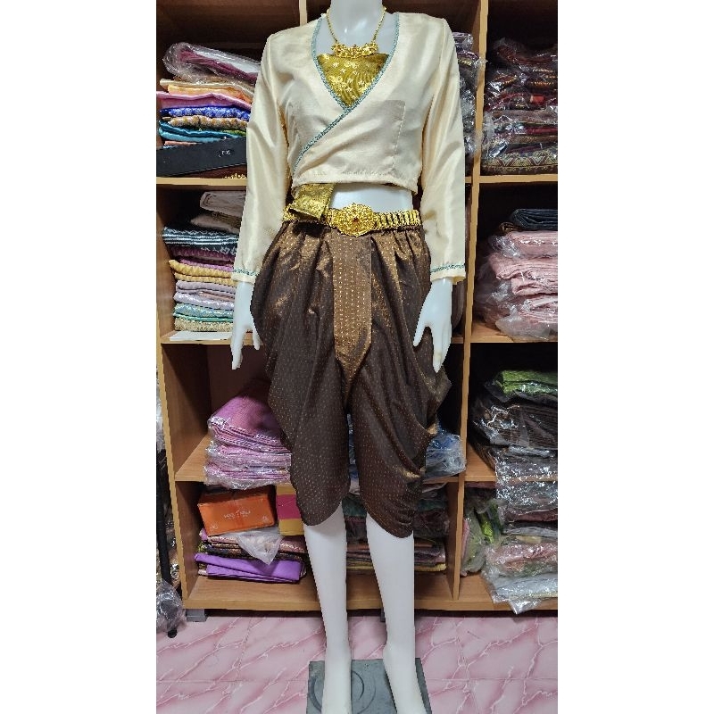 ชุดไทยแม่พุฒตาล(โจง+เสื้อ+สไบ)(ไม่รวมเครื่องประดับ) - รูปที่ 7