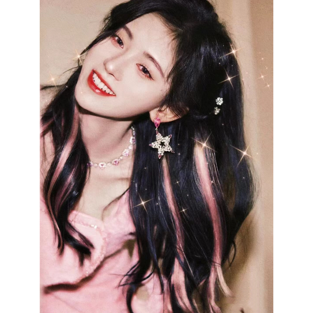 [จัดส่งที่รวดเร็ว]วิกผมสีสำหรับผู้หญิงมีไฮไลท์ผมยาวและผมสั้นมองไม่เห็นไร้รอยต่อผมตรงชิ้นเดียวธรรมชาติต่อผมย้อมหู