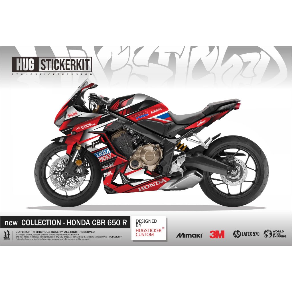 Hugsticker สติ๊กเกอร์ CBR650R ลาย HP