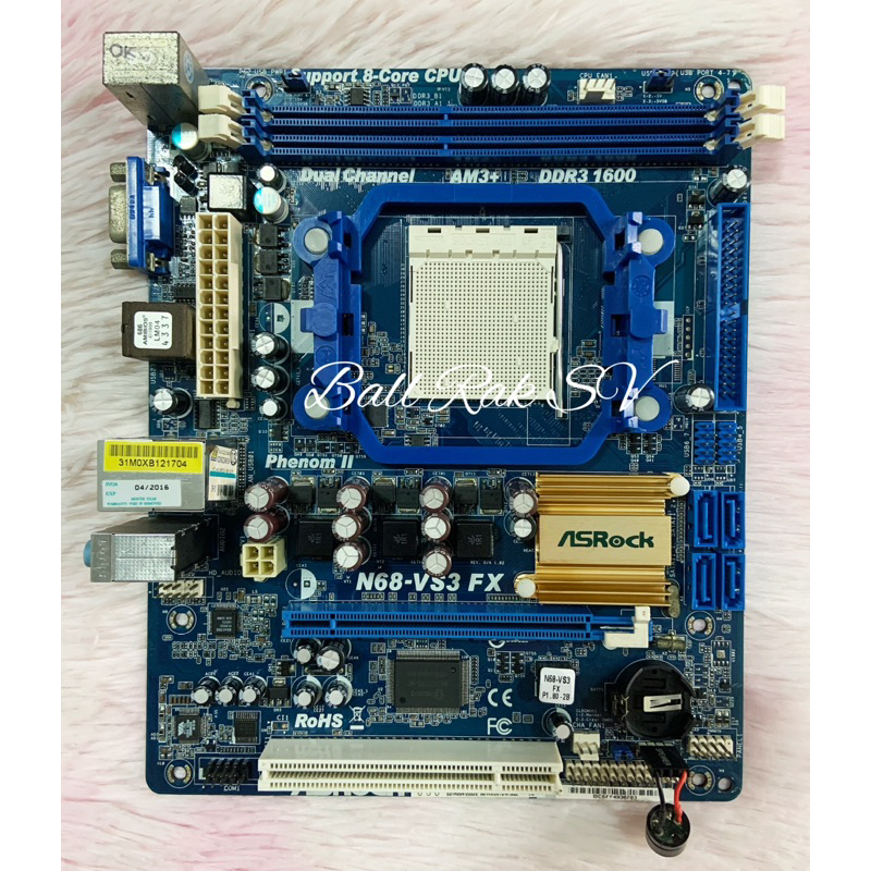 เมนบอร์ด Asrock N68-VS3 FX (ไม่มีฝาหลัง)