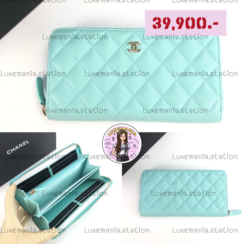 👜: New!! Chanel Zippy Long Wallet in Mint Caviar Light Gold Hardware Holo27‼️ก่อนกดสั่งรบกวนทักมาเช็คสต๊อคก่อนนะคะ‼️