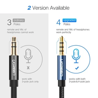 UGREEN รุ่น AV118 สายAUX สายเพิ่มความยาว 3.5mm Male to Female Gold Plated สายยาว 0.5-3m