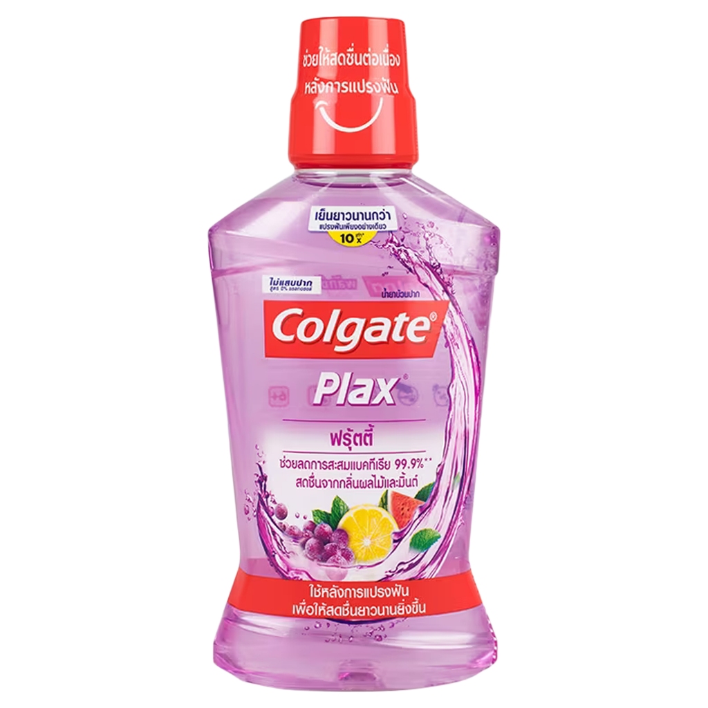 COLGATE – Plax Fruity Mouthwash (500ml.) คอลเกต น้ำยาบ้วนปาก ราคา ถูกที่สุด ดีลบีเคเค แกลเลอรีภาพที่ 2