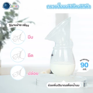 Chitida กรวยปั๊มนมซิลิโคน กรวยซิลิโคนเก็บน้ำนม คุณภาพดี มีฝาปิด จุ๊บเต้าแน่น น้ำนมไหลดี