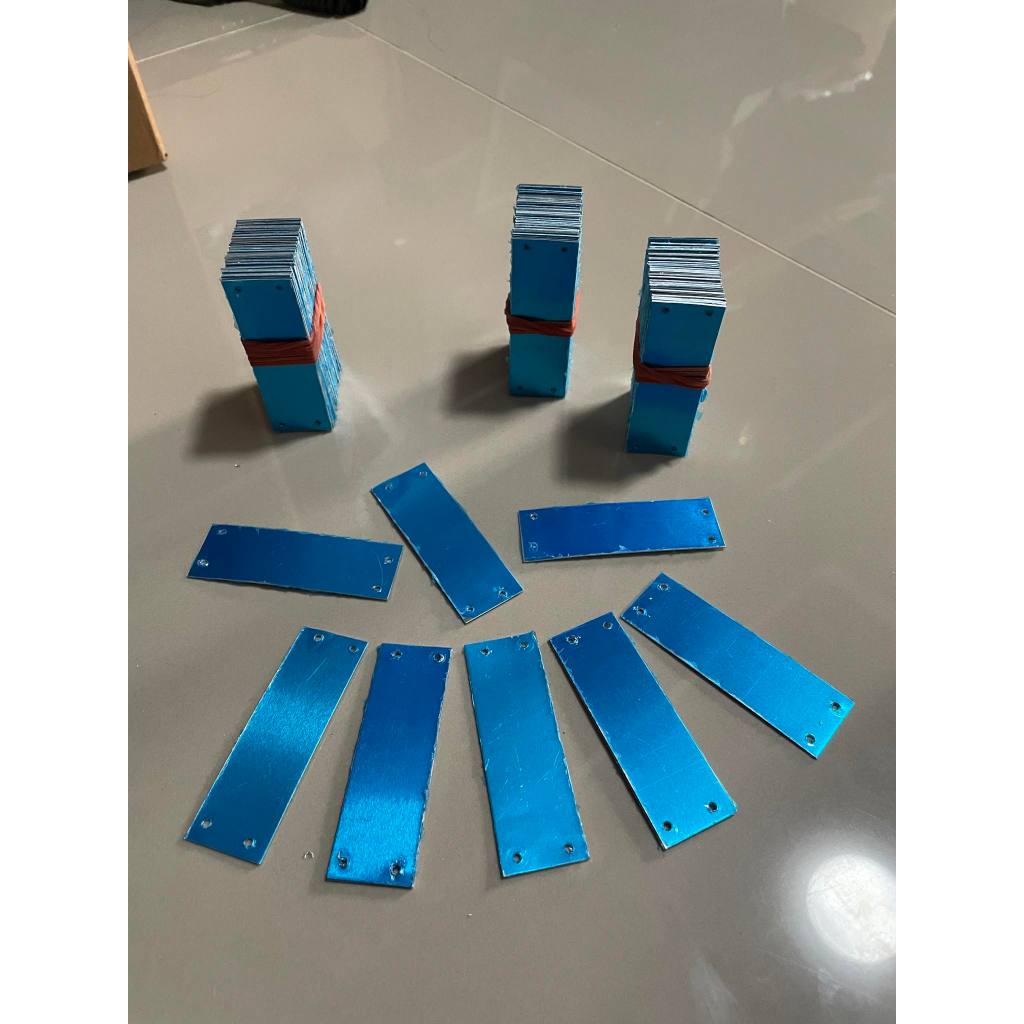 แผ่น Name Plate 2*6 ซม.แผ่นอลูมิเนียมสีเงิน 50 ชิ้น