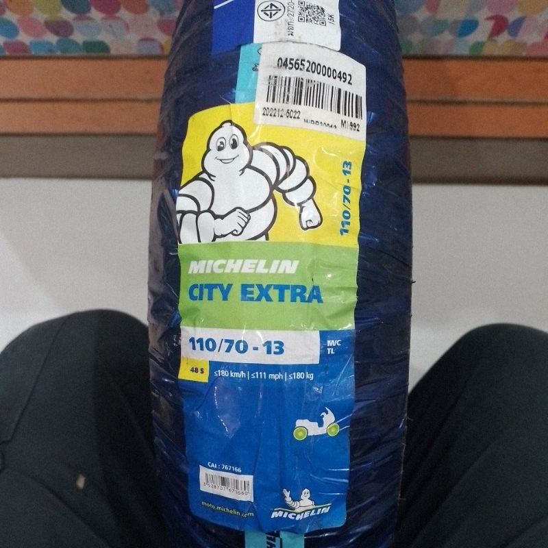 ยางนอก (MICHELIN) CITY EXTRA 110/70-13 48S T/L รุ่น:N-MAX155 ล้อหน้าตรงรุ่น รหัส:C046821