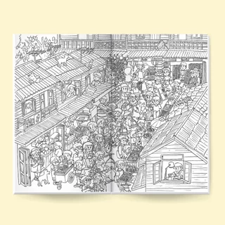 mini market coloring book สมุดระบายสี 16 หน้า ขนาด 17x28cm