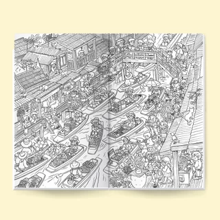 mini market coloring book สมุดระบายสี 16 หน้า ขนาด 17x28cm