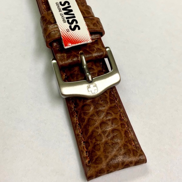 สายนาฬิกาหนังสีน้ำตาล SWISS GENUINE LEATHER 18/20/22/24mm