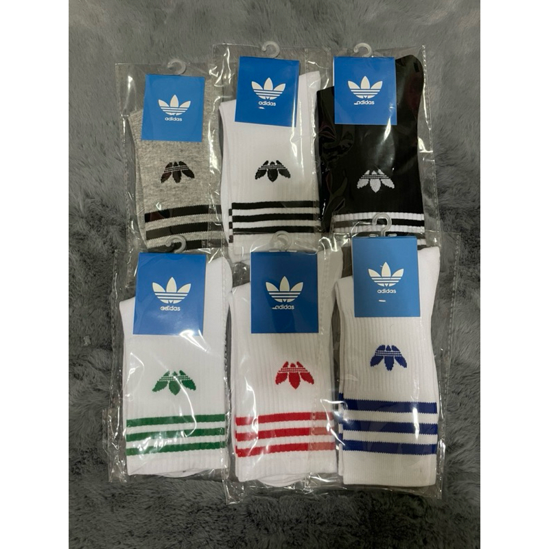 ADIDASถุงเท้าข้อยาว แฟชั่น กีฬา ผู้ชายผู้หญิงใส่ได้ ผ้าฝ้ายผ้าดีใส่สบายมีเก็บเงินปลายทาง