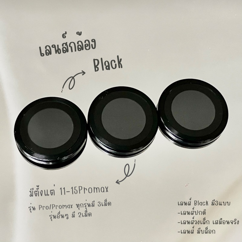เลนส์กล้อง -Black- ฟิล์มกระจกเลนส์กล้อง สำหรับ ไอโฟน ( ราคา1ชุด)