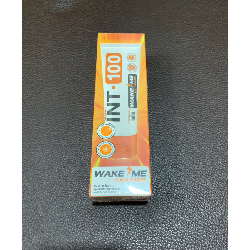 ยาสีฟัน INT-100 WAKE ME /Dr.PONG Shop กลิ่น Mint Blast สูตรเย็นสดชื่น ลดการสะสมแบคทีเรียและคราบพลัค 