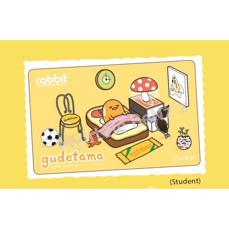 Rabbit Card gudetama Sleepy ( BTS ) 🍳 ** Student **