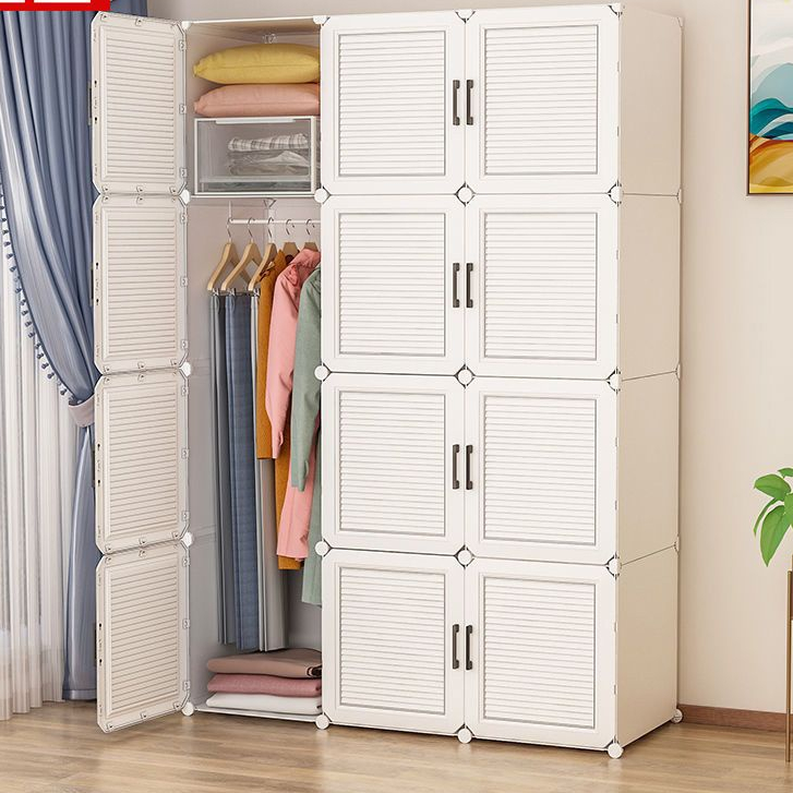 ∏❃ตู้เสื้อผ้าเรียบง่าย Kosi สำหรับเช่าห้องนอนที่บ้าน ตู้เก็บของเสริมพลาสติกหนาและประกอบ ตู้เสื้อผ้าเล็กคนดังทางอินเทอร์เ