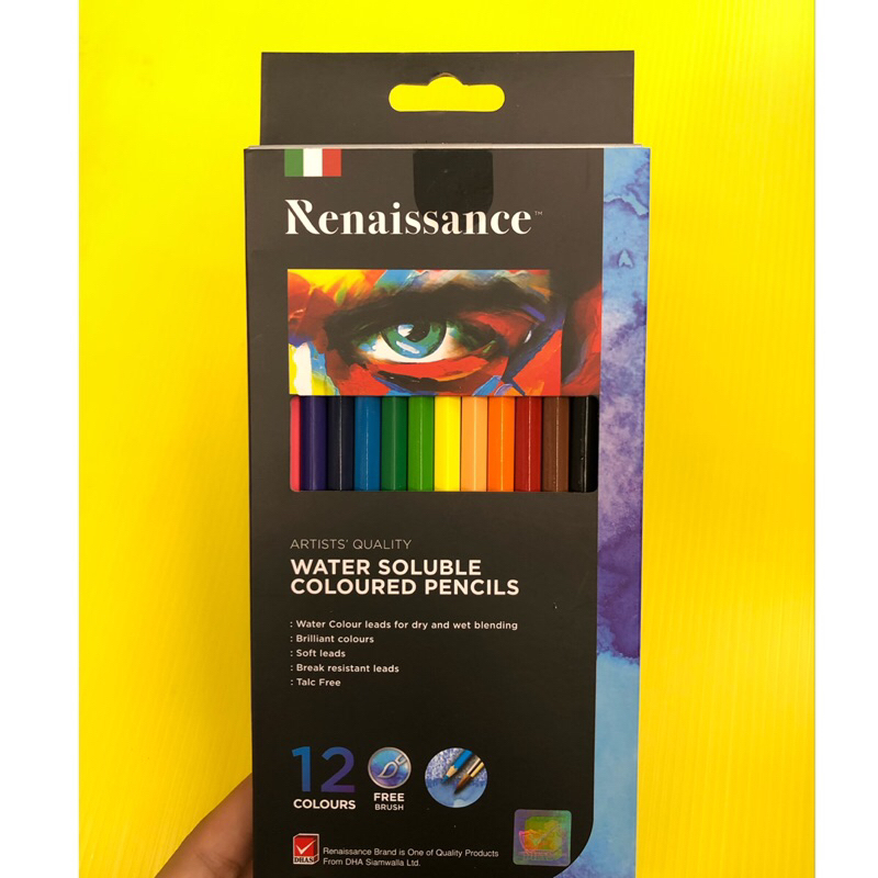 Renaissance สีไม้ สีไม้ระบายน้ำ 12 สี จำนวน 1 กล่อง