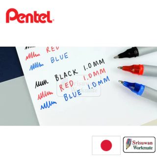 Pentel FLOATUNE 1.0 mm. ปากกาเจล หัวบอล 2 ลูกคู่ เขียนลื่น New Japanese Technology BY-110