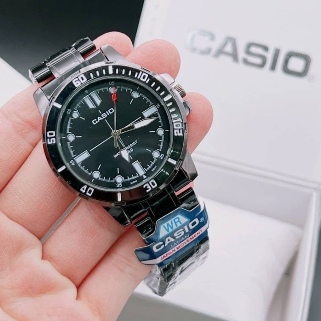 นาฬิกาผู้ชาย Casio รุ่น MTP-VD01D สายแสตนเลส สีดำ