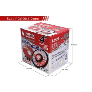SUMO ใบเจียรบาง ใบเจียรเหล็ก ใบเจียรแสตนเลส 4 นิ้ว SUMO awc60p (1กล่องมี25ใบ)