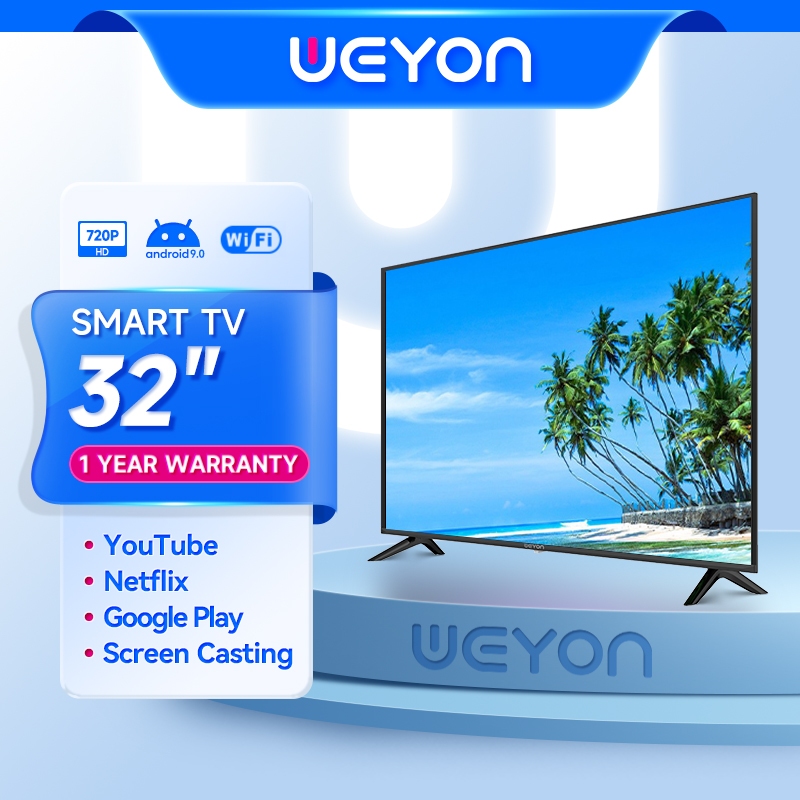 WEYON สมาร์ททีวี 32 นิ้ว LED smart TV HD Ready โทรทัศน์ รุ่น S-32wifi ทีวีจอแบน Youtube/Netflix ระบบ Android