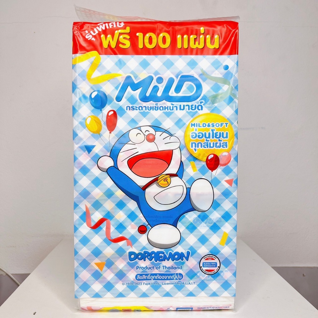 [เซท 3 แพค] Mild มายด์ โดเรม่อน กระดาษทิชชู่เช็ดหน้า บรรจุห่อละ 170 แผ่น หนา 2 ชั้น แพคละ 5 ห่อ - รูปที่ 7
