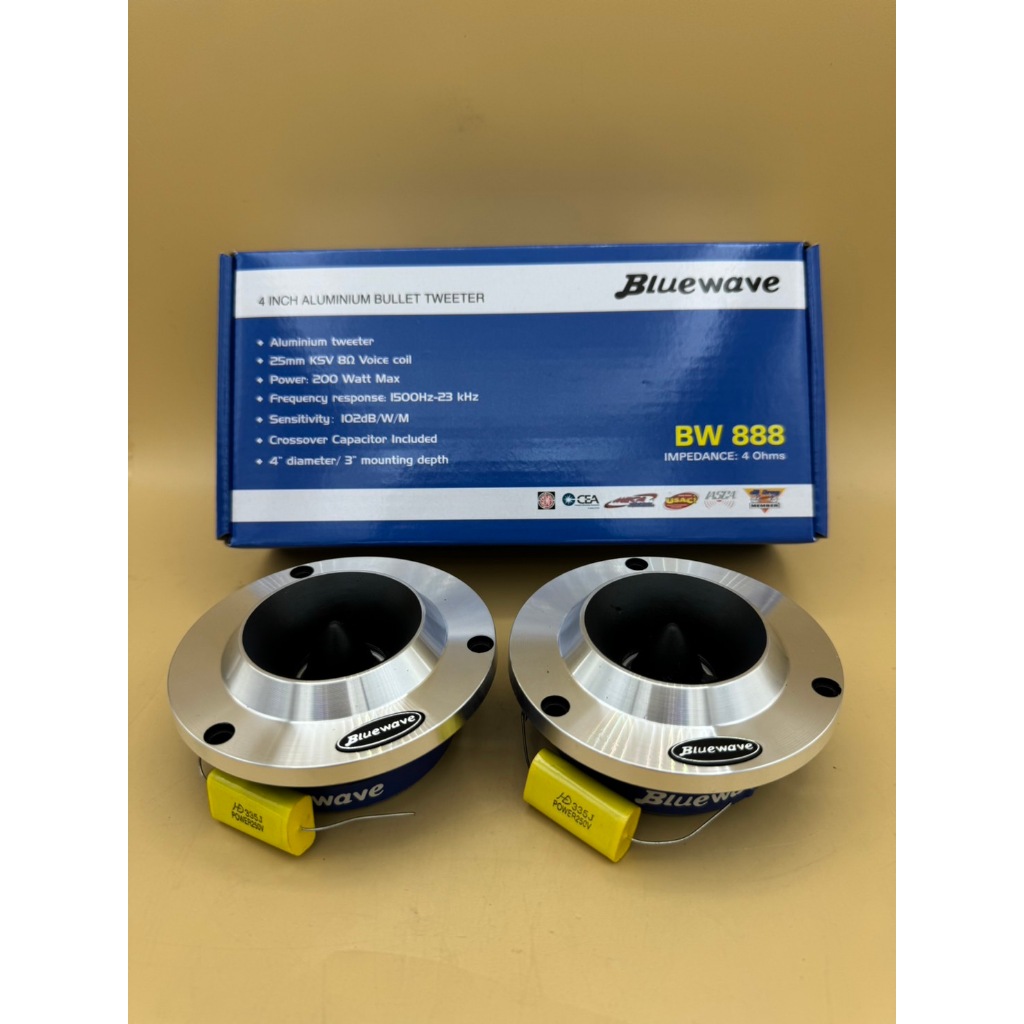 ทวิสเตอร์ แหลมจาน 4" BLUEWAVE รุ่น BW 888 ว้อยส์ไทเทเนียม  แม่เหล็ก15มิล **แถมคาปาเสียงแหลม ** (ราคา