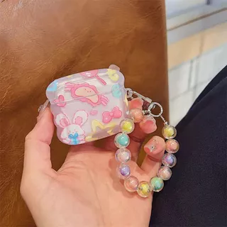 เคสหูฟังบลูทูธไร้สาย Tpu แบบนิ่ม ไล่โทนสี กันกระแทก พร้อมจี้ หลากสี สําหรับ Airpods 1 2 3 Pro2