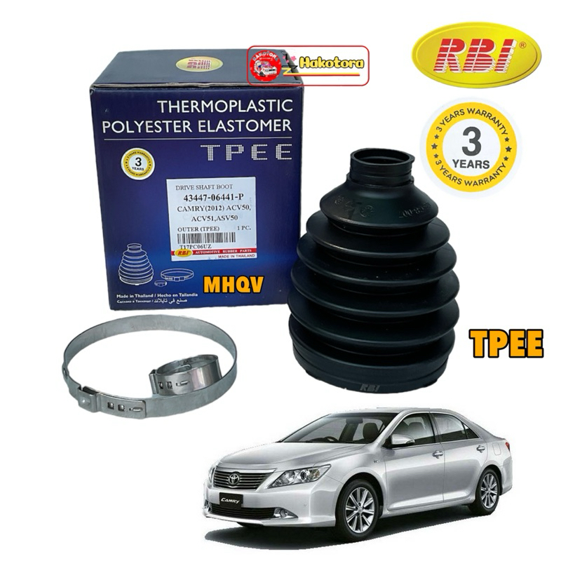 TT ยางกันฝุ่นเพลา นอก 1ตัว TOYOTA CAMRY ACV50 / ACV51 2.0 ปี 2012-2018 RBI TPEE เทอร์โมพลาสติก รหัส 43447-06441-P