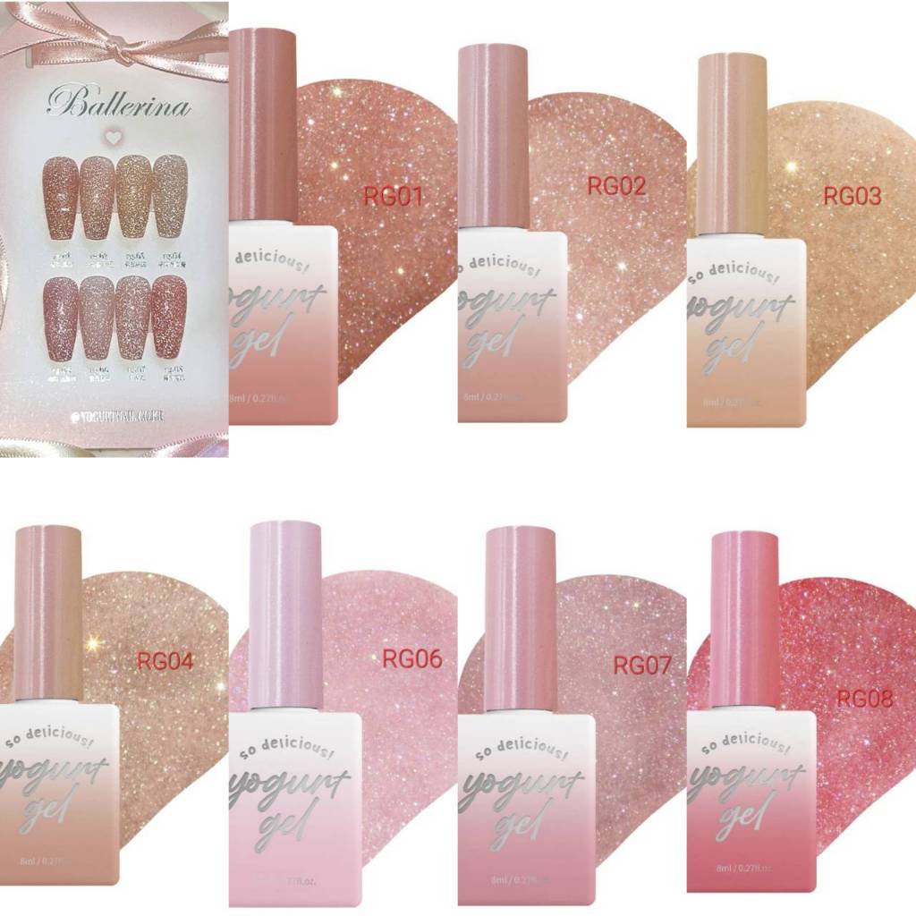 แยกขาย สีเจล 'Ballerina' collection Glitter&Flash สีกลิ๊ตเตอร์แฟลช Yogurt nailของแท้จากเกาหลี พร้อมส่ง