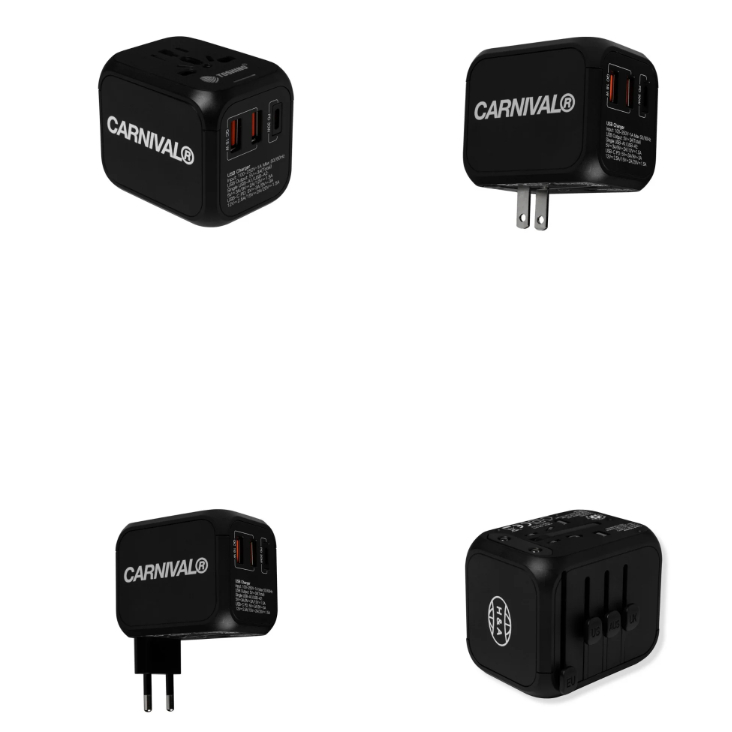 [ ของแท้ ] หัวชาร์จ CARNIVAL x TOSHINO Travel Adapter BLACK ของใหม่ พร้อมส่ง