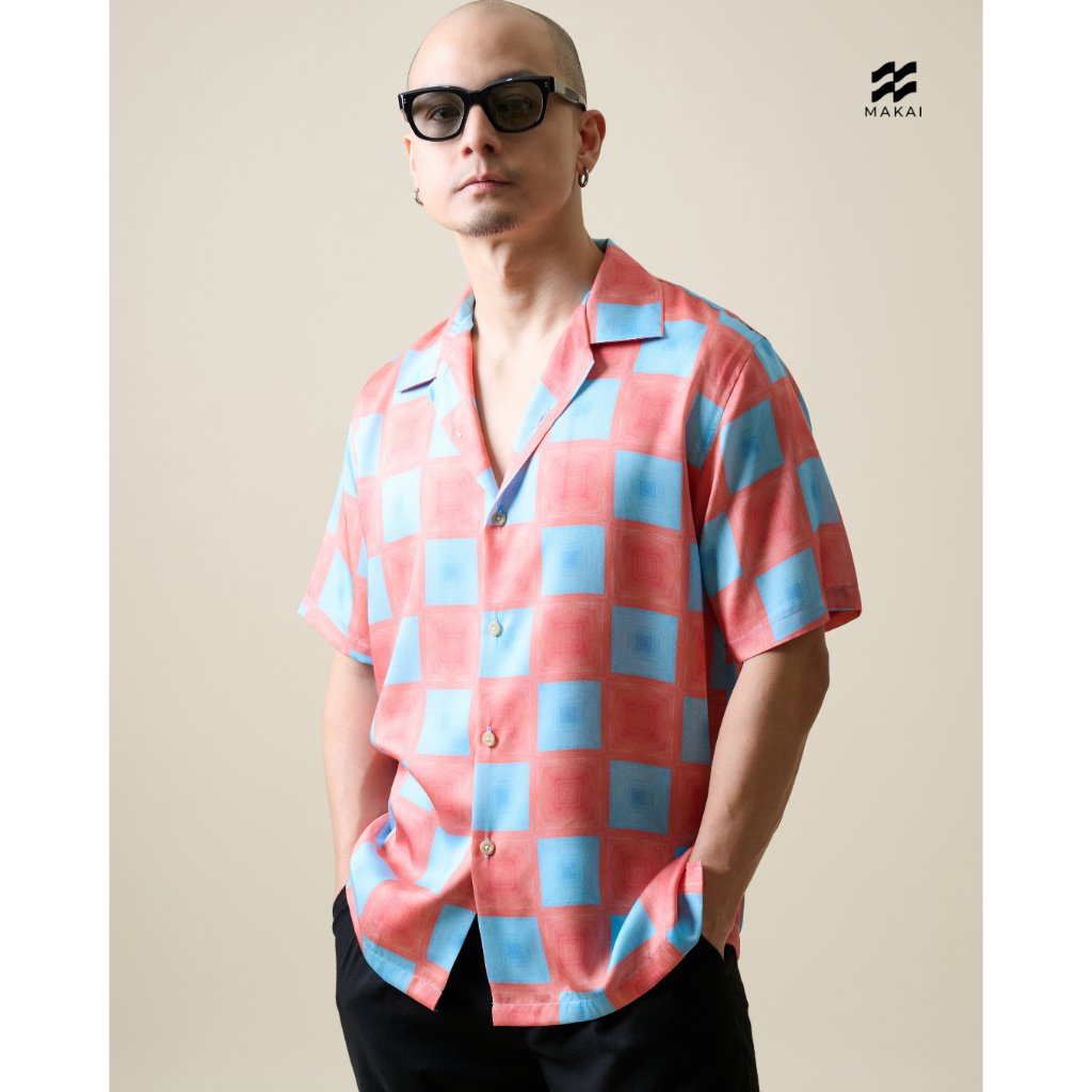 MAKAI เสื้อเชิ้ต เสื้อฮาวาย ผ้าไลโอเซลล์ ลาย CAPRI Hawaiian Shirt