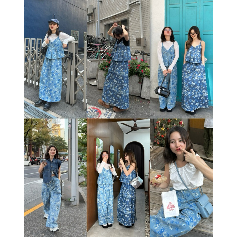 jeans flower กระโปรง กางเกง *มีขายแยกนะคะ*