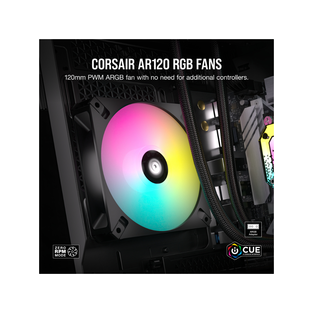 CASE FAN (พัดลมเคส) CORSAIR AR120 RGB TRIPLE PACK BLACK (CO-9050167-WW)