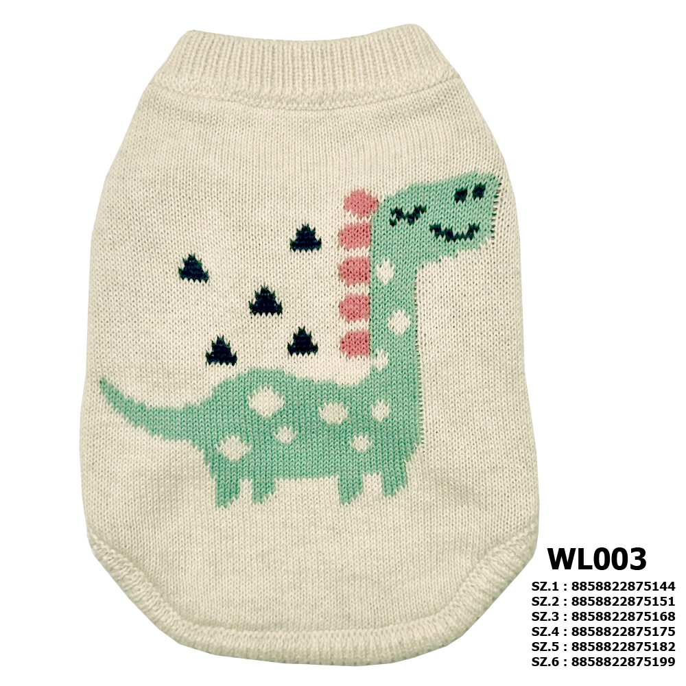 BUTTER DOGWEAR เสื้อไหมพรม แขนกุด สำหรับสุนัข แมว และ สัตว์เลี้ยง แบรนด์ Butter รุ่น WL003