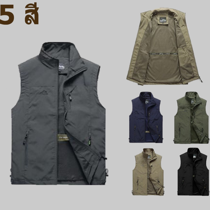 จัดส่งทันที เสื้อกั๊กแขนกุด สำห ฤดูร้อน ทหาร ไซซ์ M-5XL