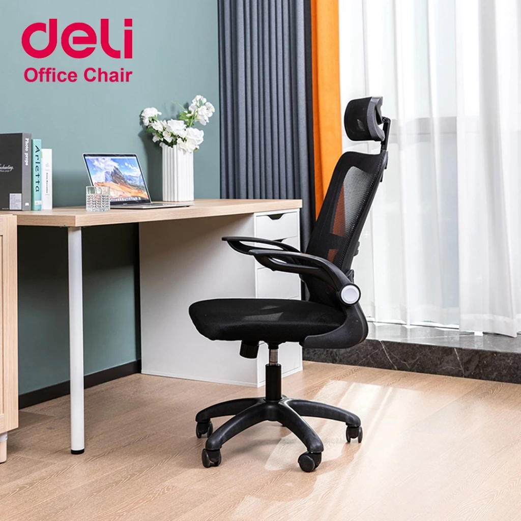 [ฟรีเบาะ]Deli เก้าอี้สำนักงาน เก้าอี้ออฟฟิศ ปรับความสูงได้ เอนได้ แขนปรับได้360 ํ Office Chair thumbnail 3