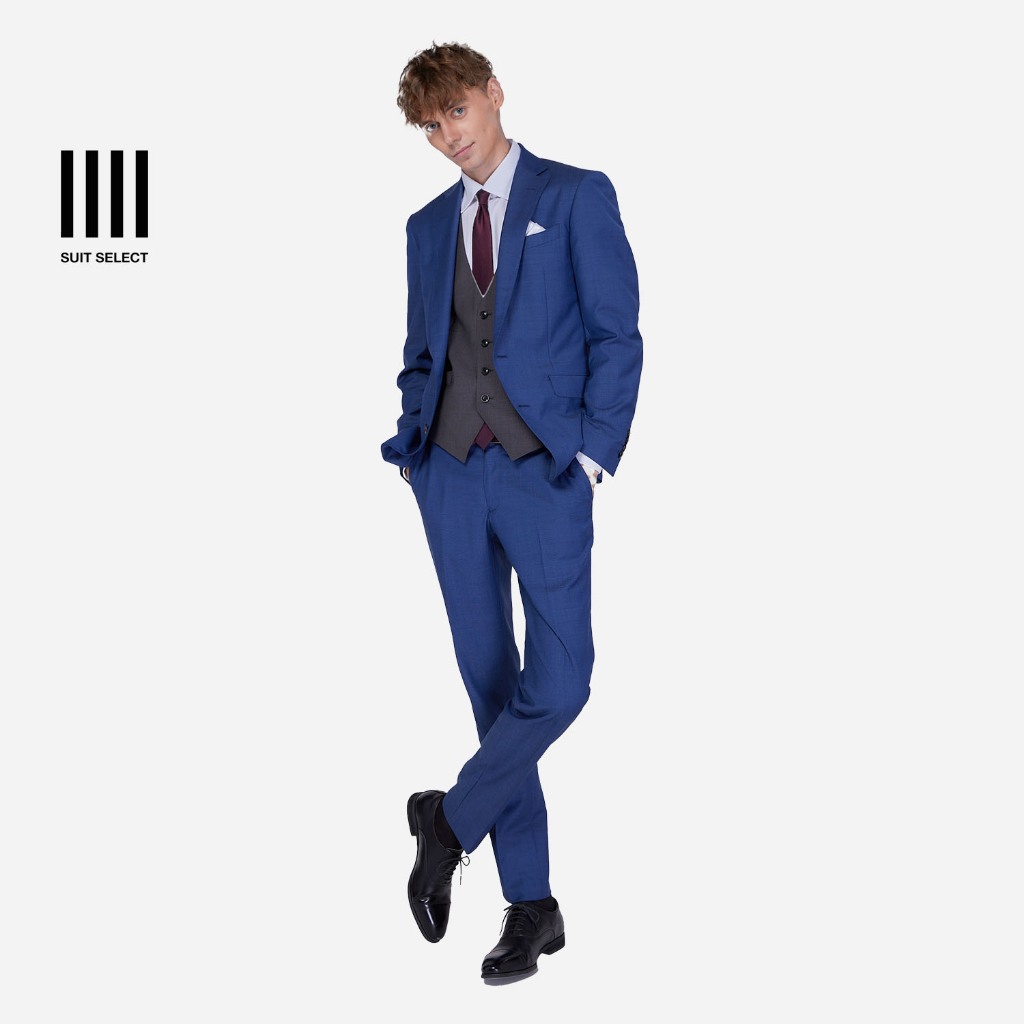 Ermenegildo Zegna Suit ( Blue ) สูทผู้ชาย ชุดสูทผ้าอิตาลี ชุดสูทสีน้ำเงิน ชุดสูททรงสลิม