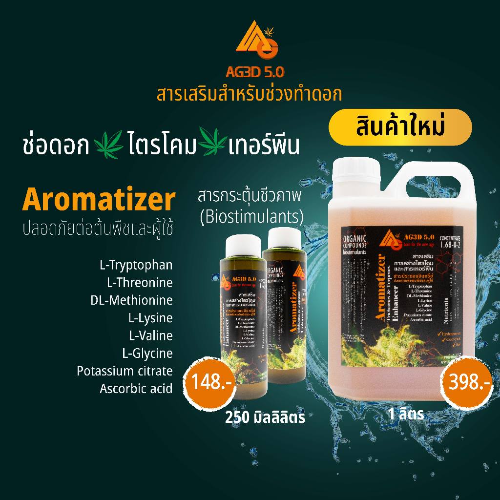 Aromatizer-สารเสริมการสร้างไตรโคมและสารเทอร์พีน (ขนาด 250 มิลลิลิตร)