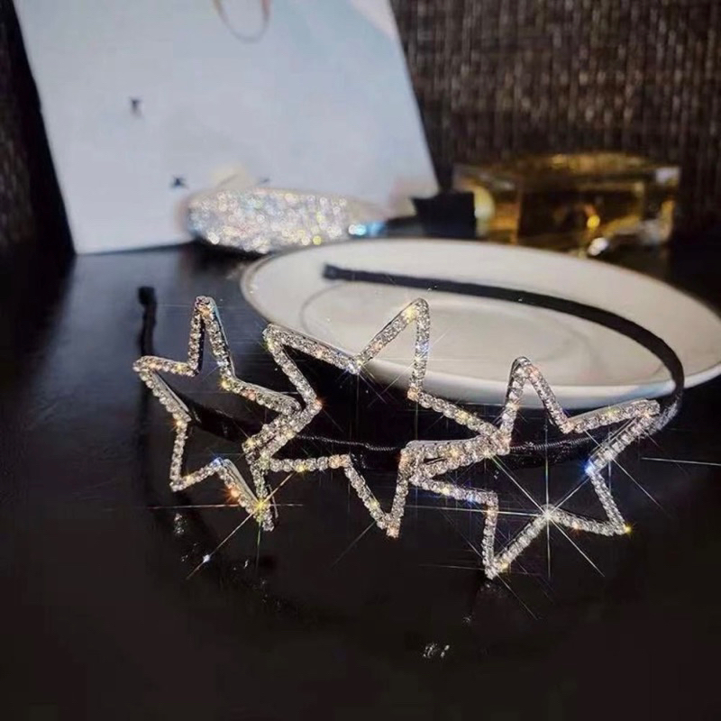 Jolie Wiwii (สินค้าพร้อมส่ง) ที่คาดผมเพชรรูปดาว สไตล์เกาหลี Y2K