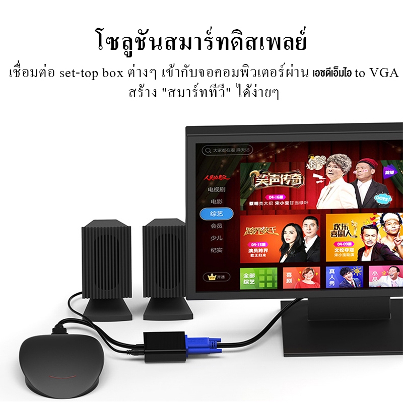 สายแปลงสัญญาณ เอชดีเอ็มไอ to vga หัวแปลง vga หัวแปลง Converter (1080P) ตัวแปลงสัญญาณภาพจาก สำหรับ TV,DVD,Projector - รูปที่ 2