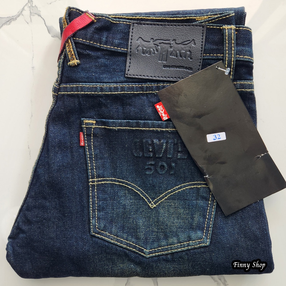 (ใหม่) กางเกงยีนส์ทรงกระบอก ผ้าเดนิมยีนส์แท้100% ริมแดง ป้ายดำ Jeans กางเกงยีนส์ขากระบอกชาย