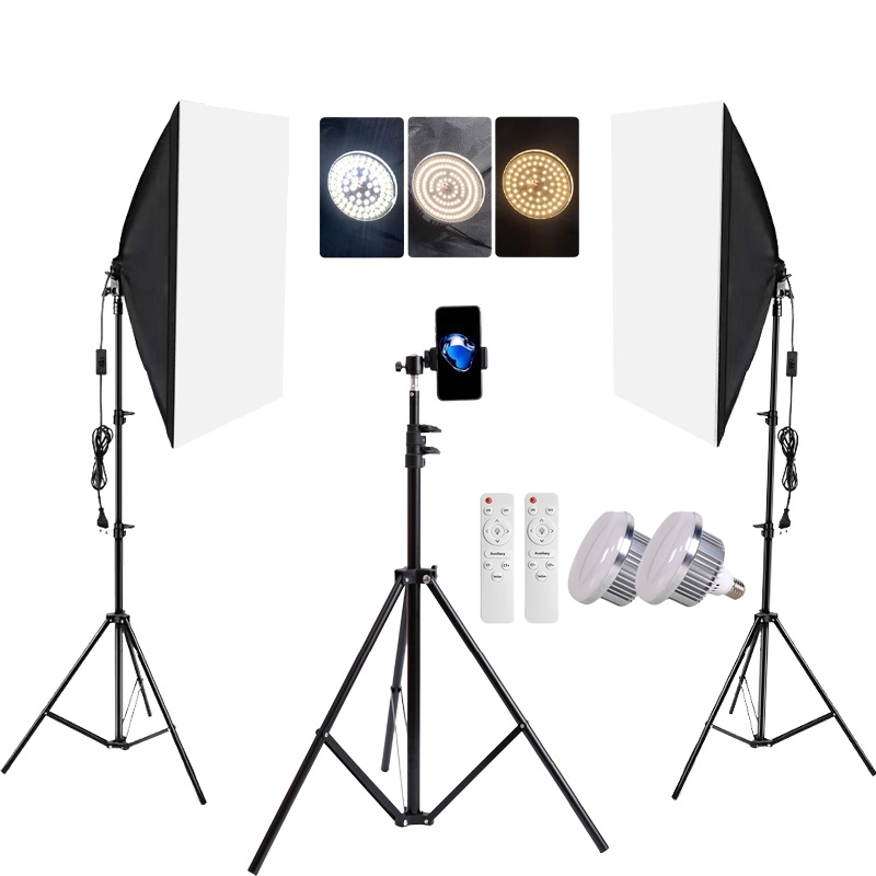 Live Stream Kit 85W/300W ไฟไลฟ์สด สตูดิโอถ่ายภาพ ไฟต่อเนื่อง ไฟสตูดิโอ ไฟถ่ายรูป 50x70cm Softbox