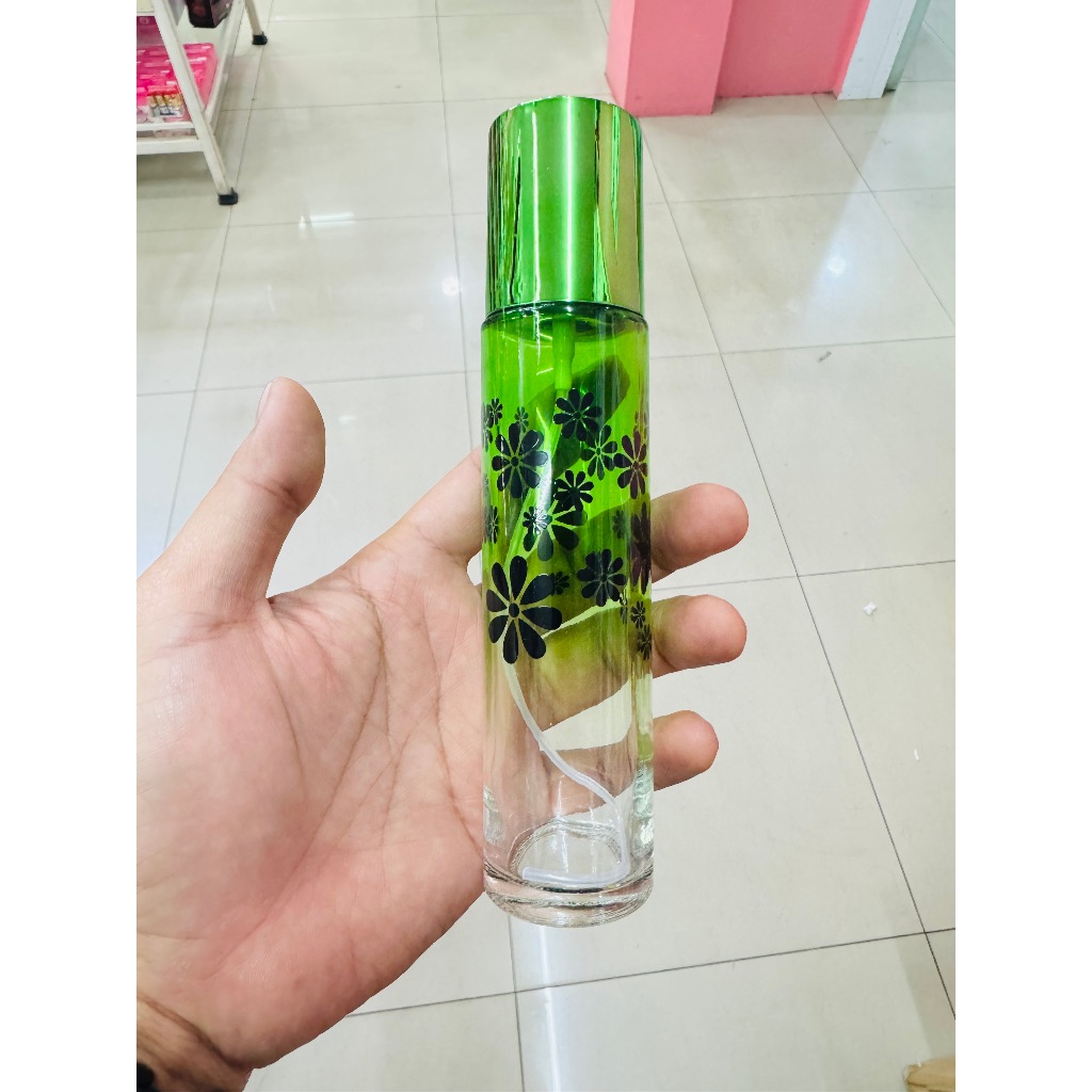 ขวดน้ำหอมกลมเพ้นท์ 100 ml. 1 ใบ ขวดสเปรย์แก้วเปล่า สำหรับใส่น้ำหอม {{ พร้อมส่ง }} 🚚🚚 - Bualuang Perfume