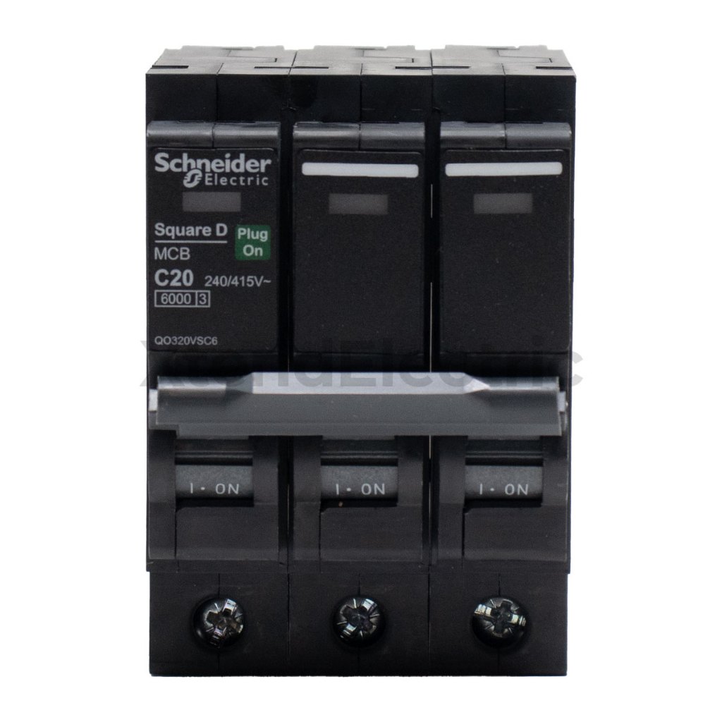 เซอร์กิตเบรกเกอร์ 20 แอมป์ 3 โพล 6kA SCHNEIDER QO320VSC6T