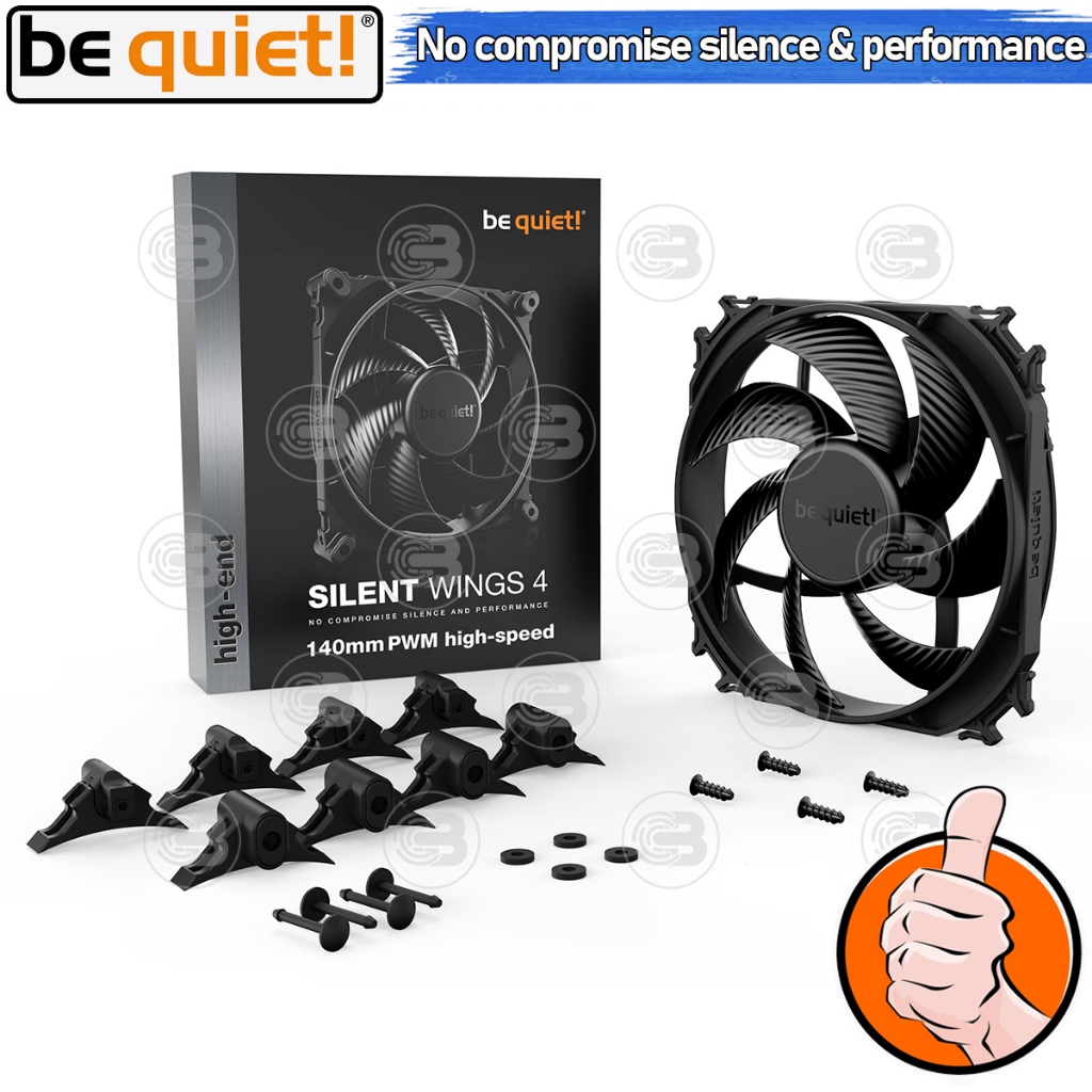 [CoolBlasterThai] Be Quiet PC Fan Case Silent Wings 4 PWM 140 high-speed ประกัน 5 ปี