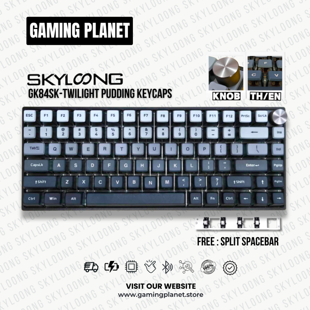 คีย์บอร์ด ไร้สาย SKYLOONG GK84SK KNOB LITE GASKET/Layout 84keys/มีให้เลือกไร้สาย TRIPPLE Mode