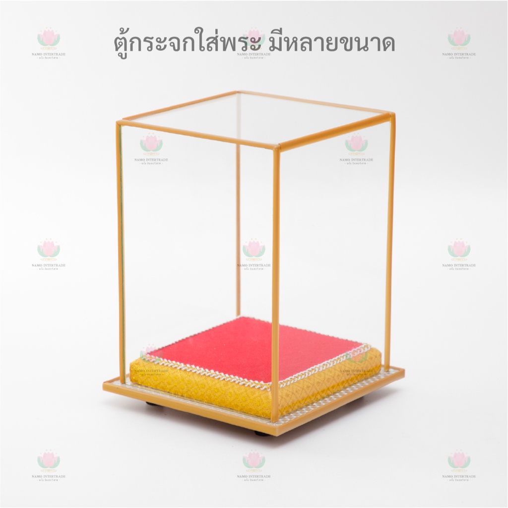 กล่องใส่พระ สี่เหลี่ยม ตู้กระจกใส่พระ ครอบกระจก กระจกอลูมิเนียม