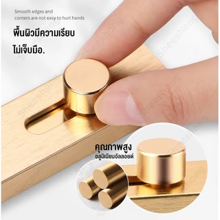 กลอนประตู กลอนล็อคป สไลด์ล็อคประตู อลูมิเนียมอัลลอย แบบหนา ไม่ต้องเจาะรู เพื่อความ สําหรับห้องนอน ปลอดภัย กันขโมย
